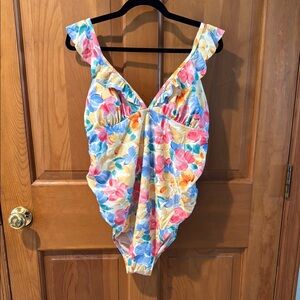Floral One-Piece Maternity Swimsuit